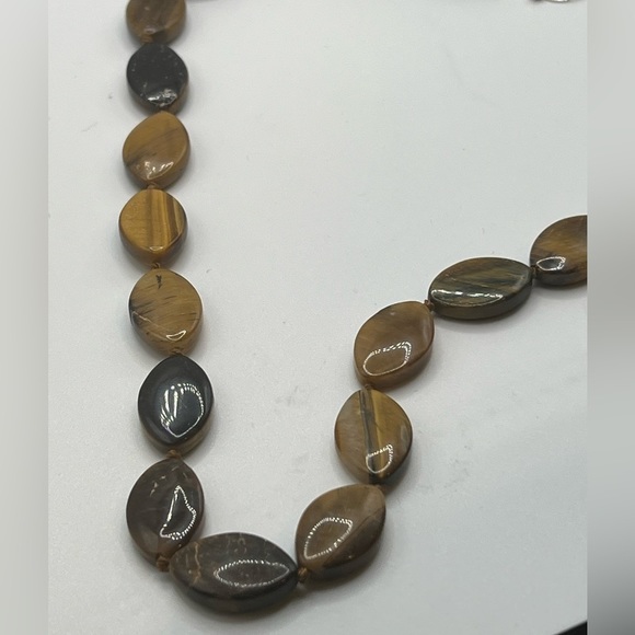 TIGER Eye Oval Brown Stone‎ Necklace - Picture 9 of 11
